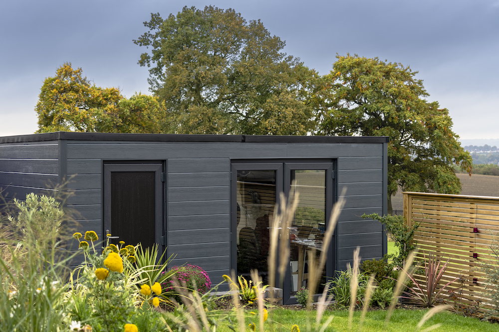 Interlock weatherboard cladding by James Hardie for garden rooms